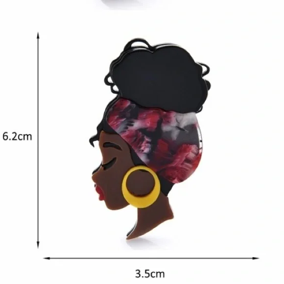 Africa Lady Brooches For Women Designer 2-color Casual Brooch - Picture 4 of 4